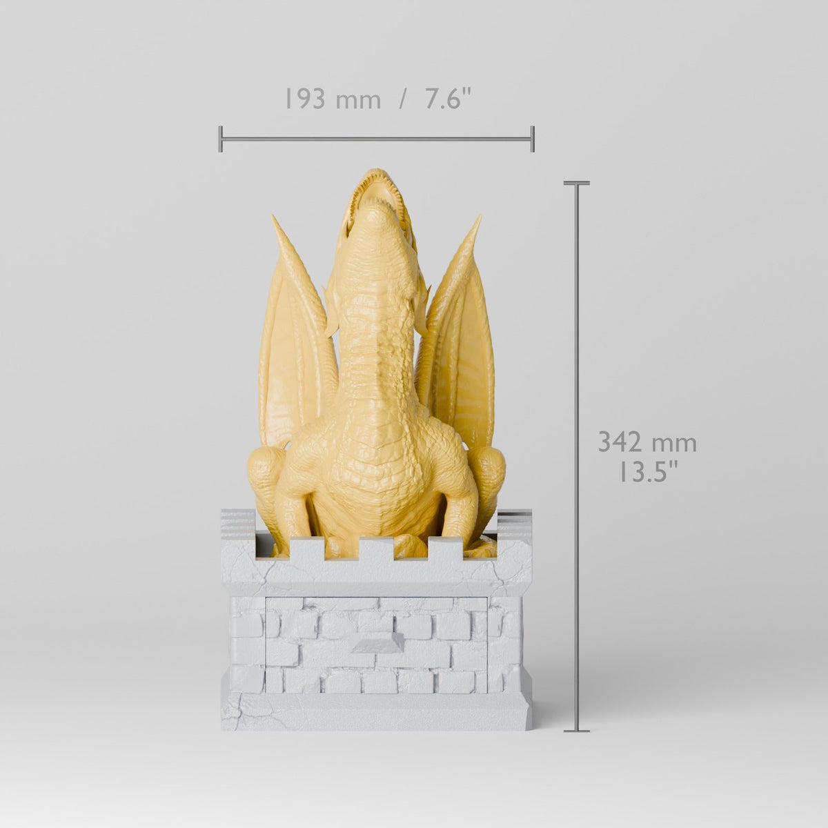 Dragon Vault Dice Tower – Dragon on a Castle Tower with a Dice Drawer - Northern Foundry