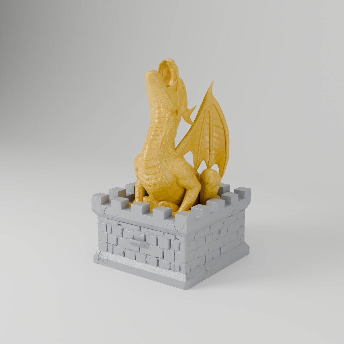 Dragon Vault Dice Tower – Dragon on a Castle Tower with a Dice Drawer - Northern Foundry