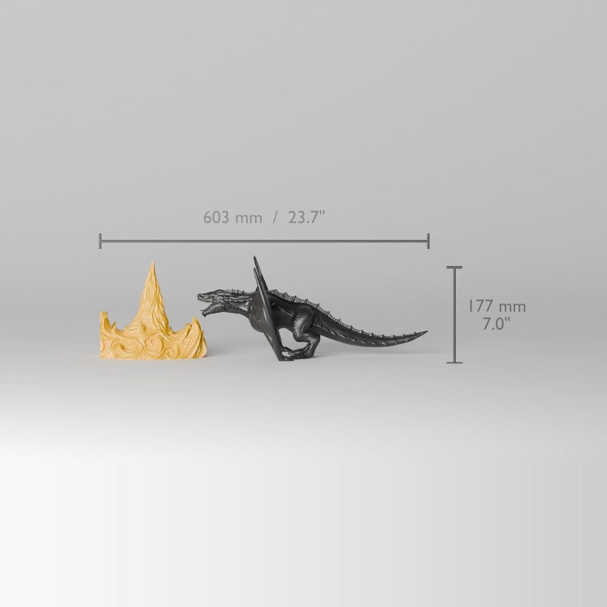 Dragon's Breath Bookend – Fire-Breathing Dragon and Flame Book Ends - Northern Foundry