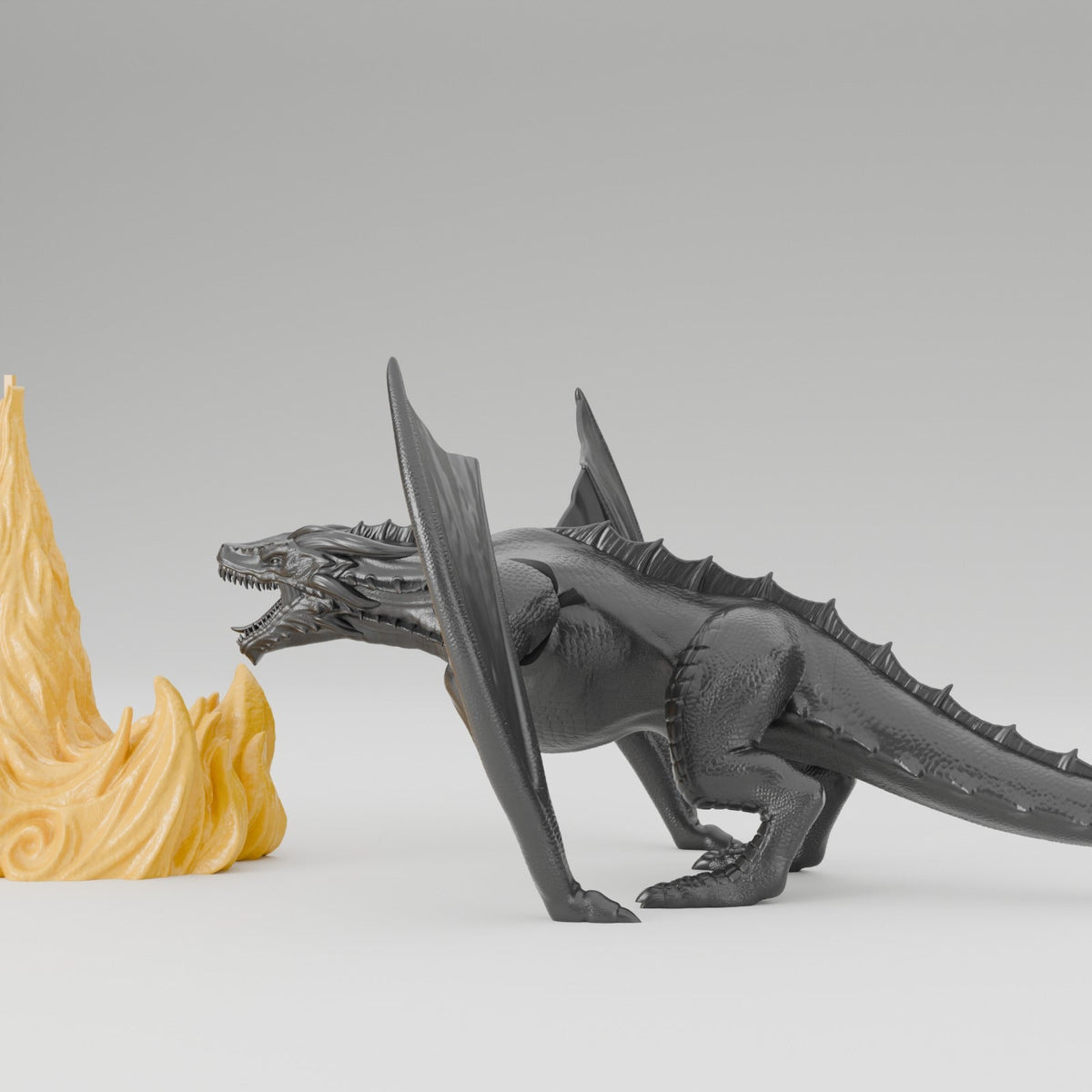 Dragon's Breath Bookend – Fire-Breathing Dragon and Flame Book Ends - Northern Foundry