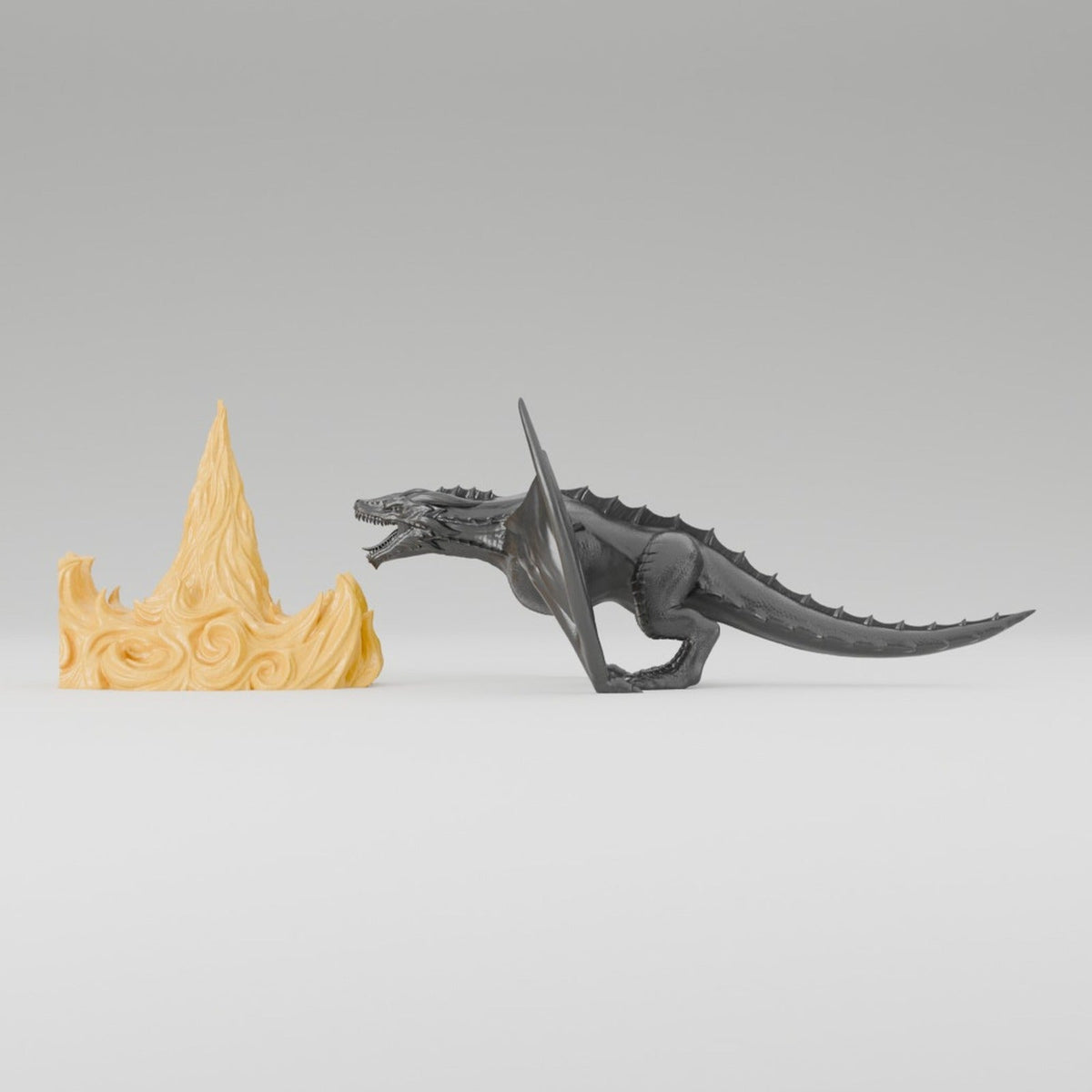 Dragon's Breath Bookend – Fire-Breathing Dragon and Flame Book Ends - Northern Foundry