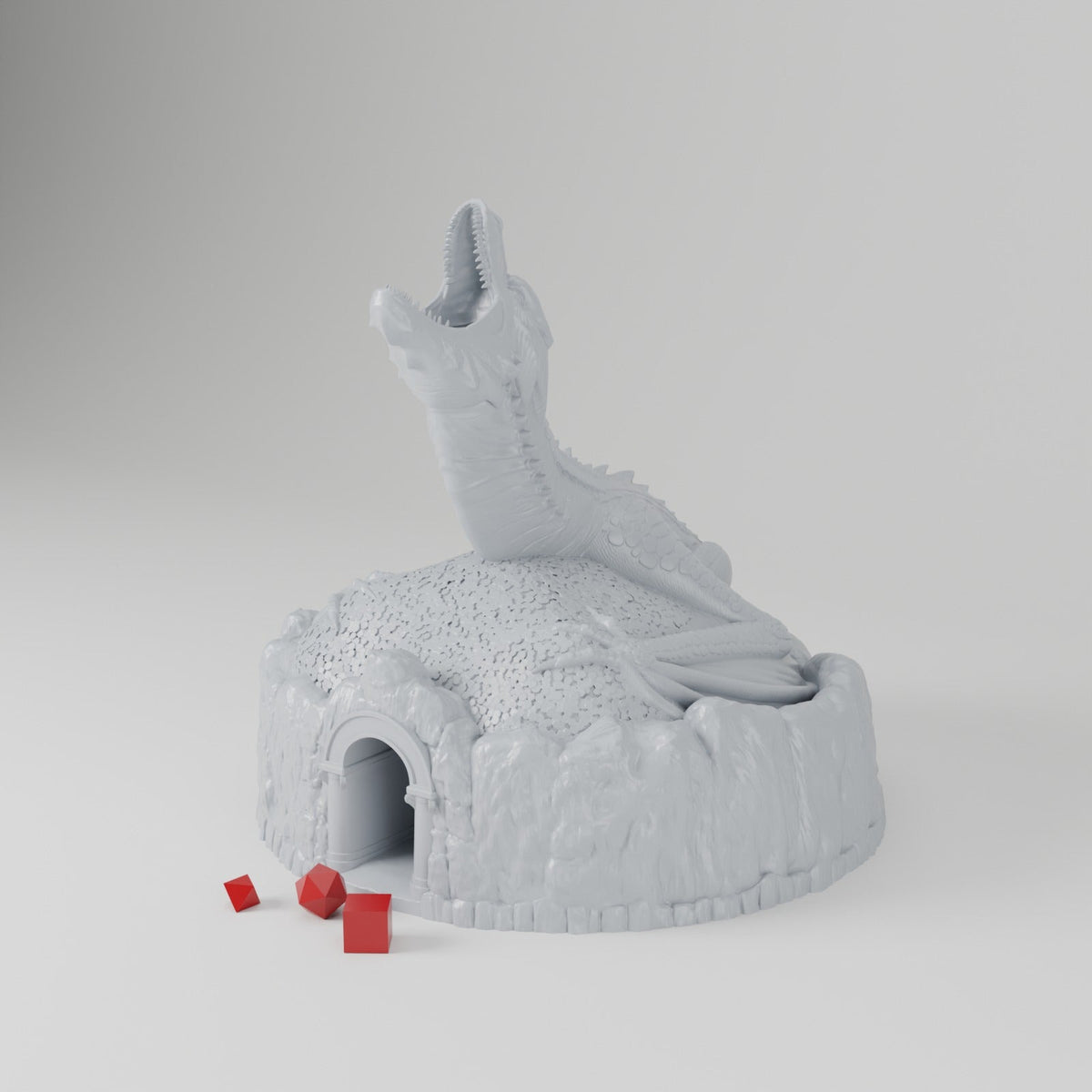 Dragon's Hoard Dice Tower – Dragon on a Treasure Mound Dice Roller for Tabletop RPG - Northern Foundry