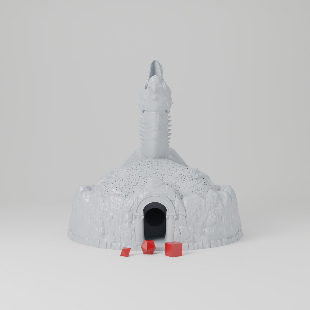 Dragon's Hoard Dice Tower – Dragon on a Treasure Mound Dice Roller for Tabletop RPG - Northern Foundry