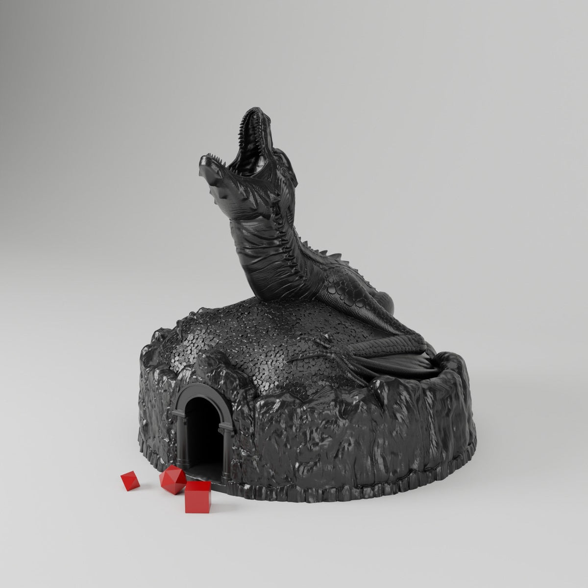 Dragon's Hoard Dice Tower – Dragon on a Treasure Mound Dice Roller for Tabletop RPG - Northern Foundry