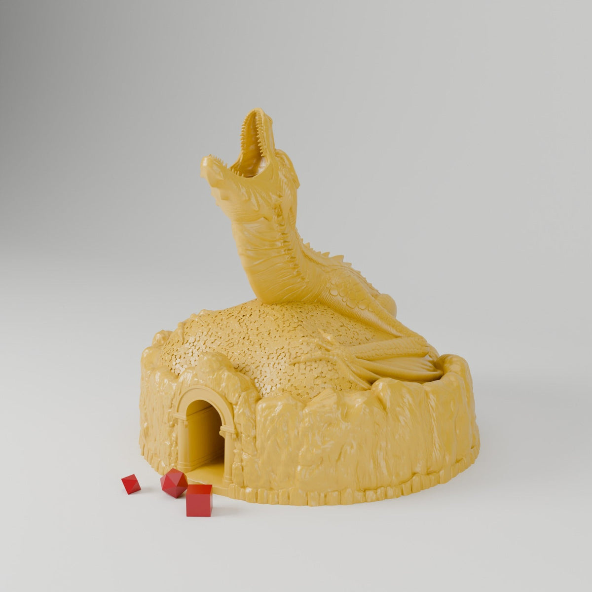 Dragon's Hoard Dice Tower – Dragon on a Treasure Mound Dice Roller for Tabletop RPG - Northern Foundry