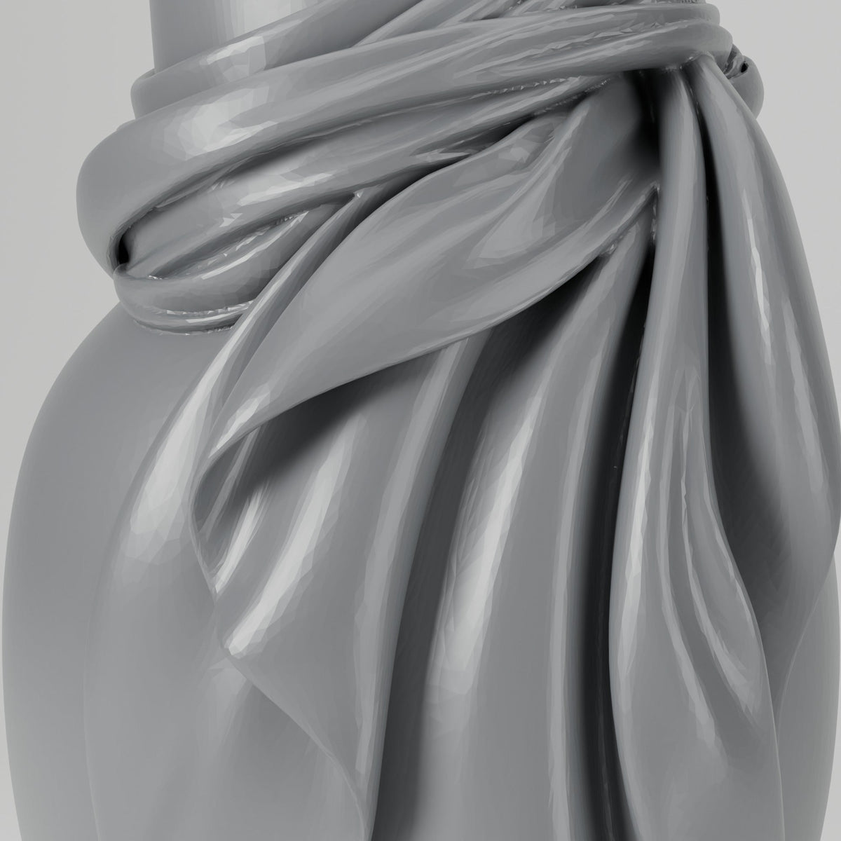 Draped Fabric Sculptural Vase – Silk Scarf Wrapped Vase - Northern Foundry