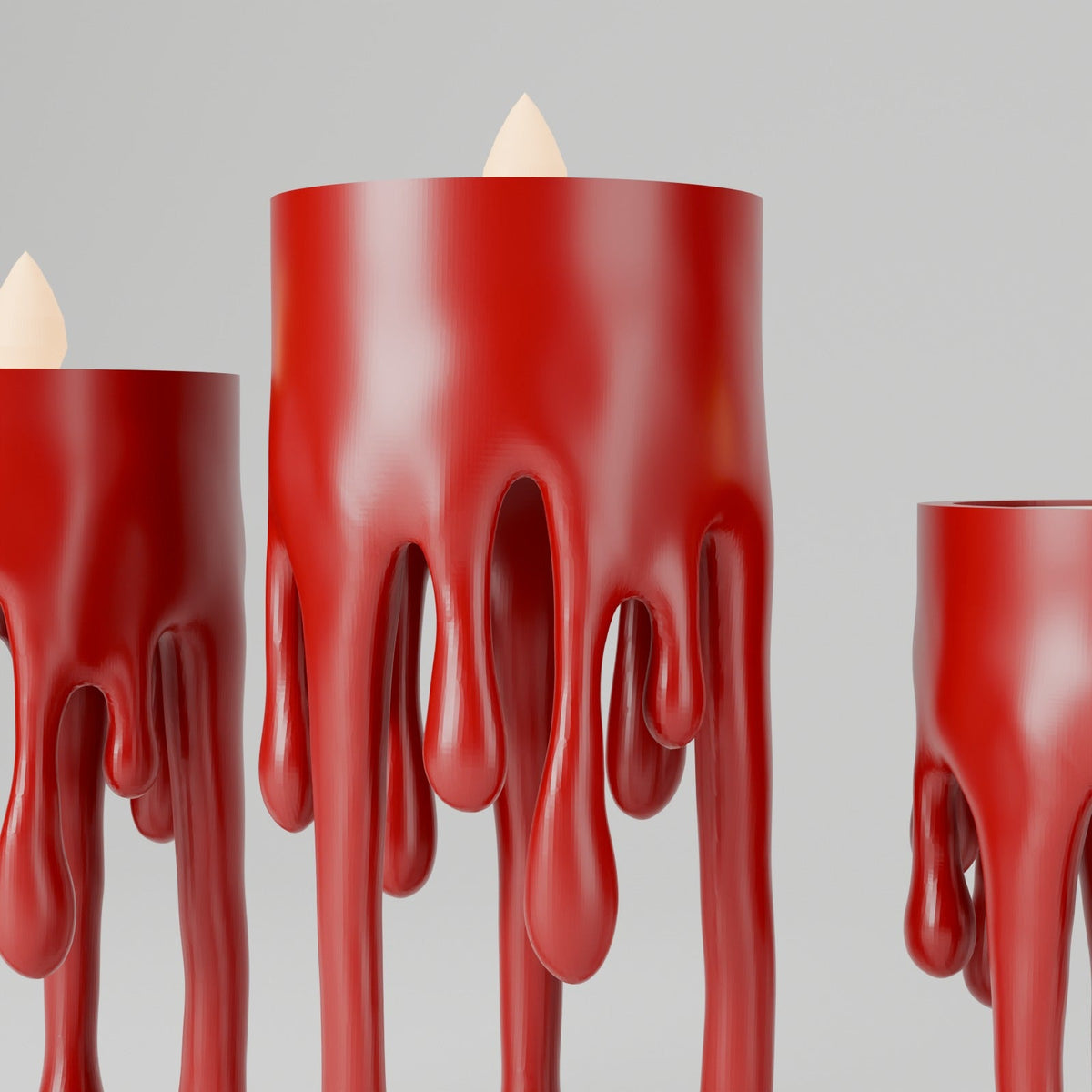 Dripping Candle Holders Set of 3 – Melting Liquid LED Tealight Holders, Halloween or Modern Decor - Northern Foundry