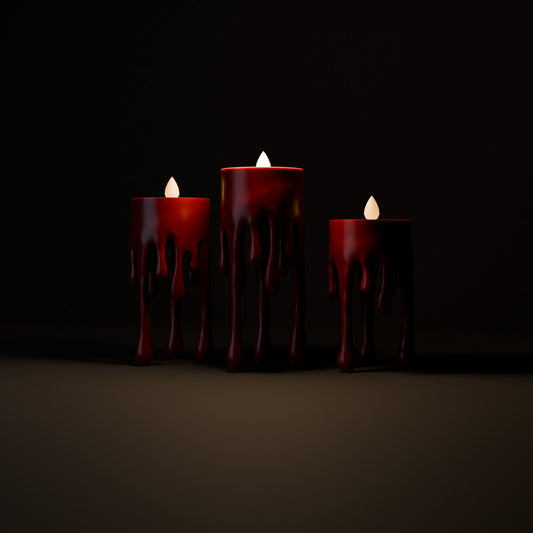 Dripping Candle Holders Set of 3 – Melting Liquid LED Tealight Holders, Halloween or Modern Decor - Northern Foundry
