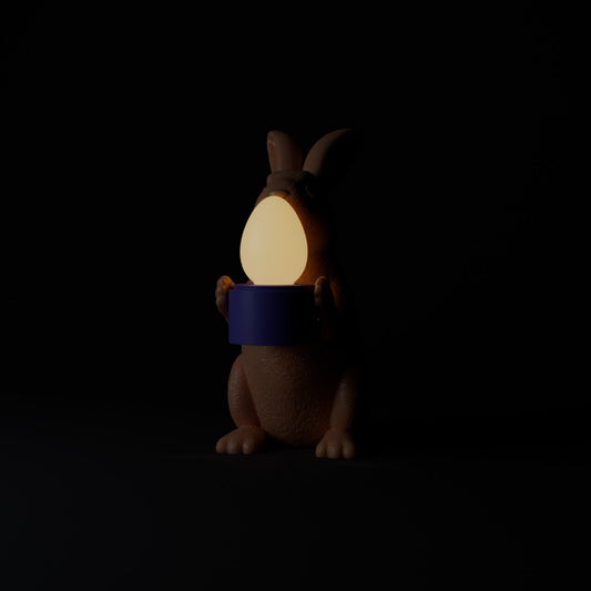 Easter Bunny Tealight Holder – Bunny with Glowing Egg LED Candle Decor - Northern Foundry