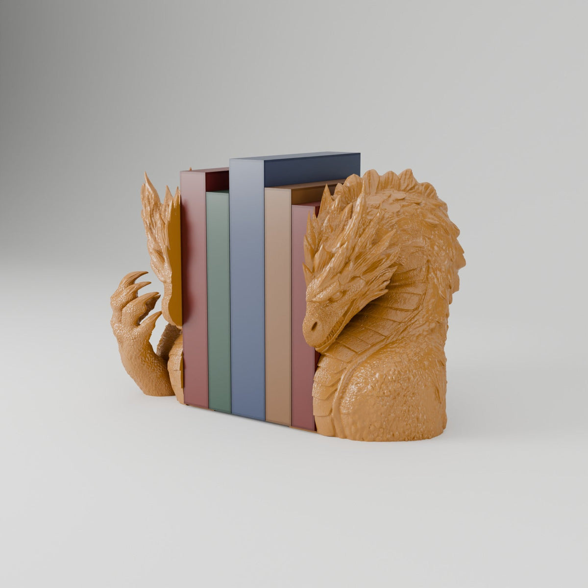 Elder Spine Dragon Bookends – Dragon Bust and Claw Bookend Pair - Northern Foundry
