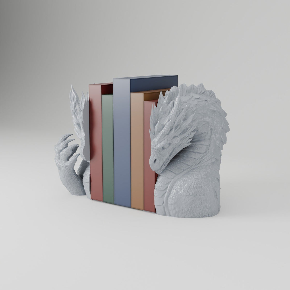 Elder Spine Dragon Bookends – Dragon Bust and Claw Bookend Pair - Northern Foundry