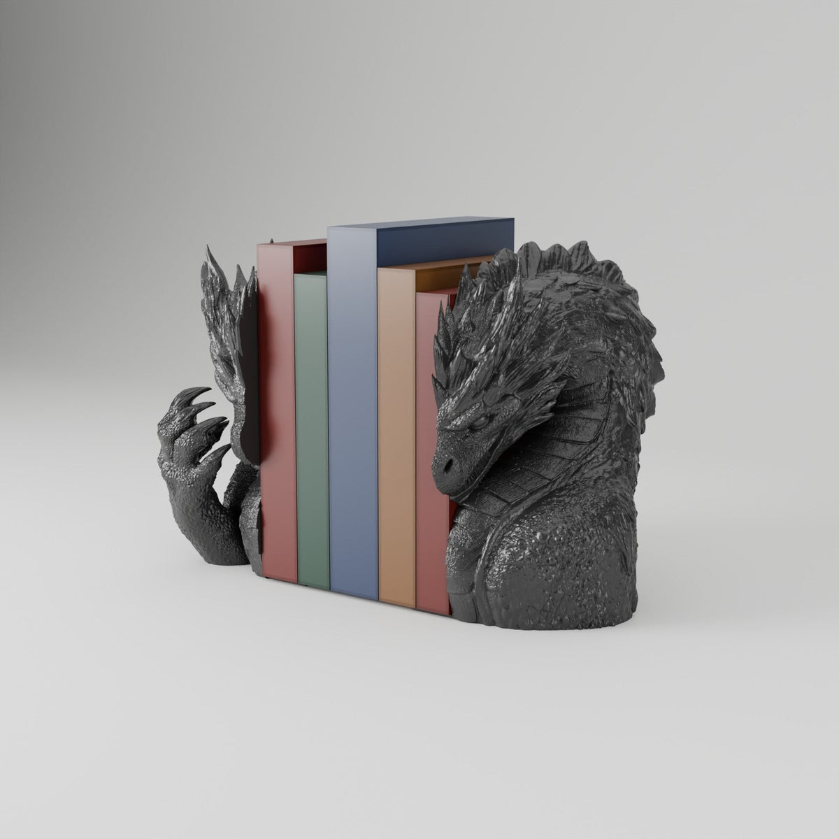 Elder Spine Dragon Bookends – Dragon Bust and Claw Bookend Pair - Northern Foundry