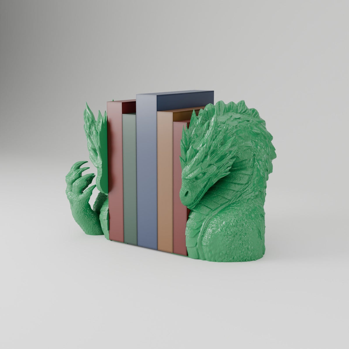 Elder Spine Dragon Bookends – Dragon Bust and Claw Bookend Pair - Northern Foundry