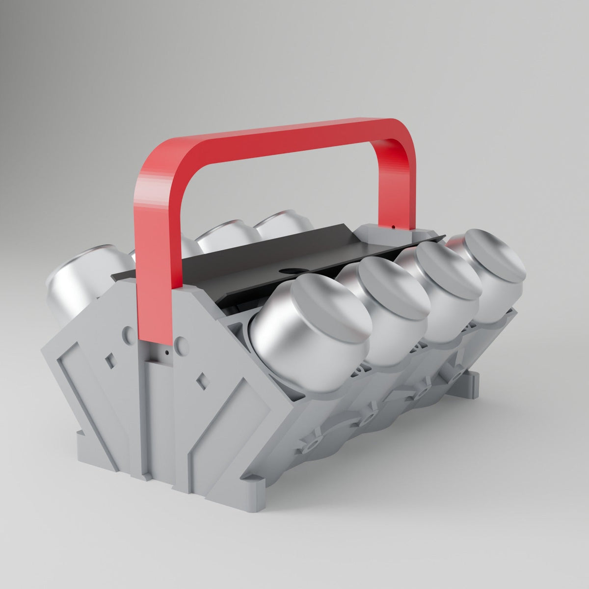 Engine Block Can Holder – V4, V6 or V8 Beer Can Caddy with Handle, Gift for Car Lovers - Northern Foundry