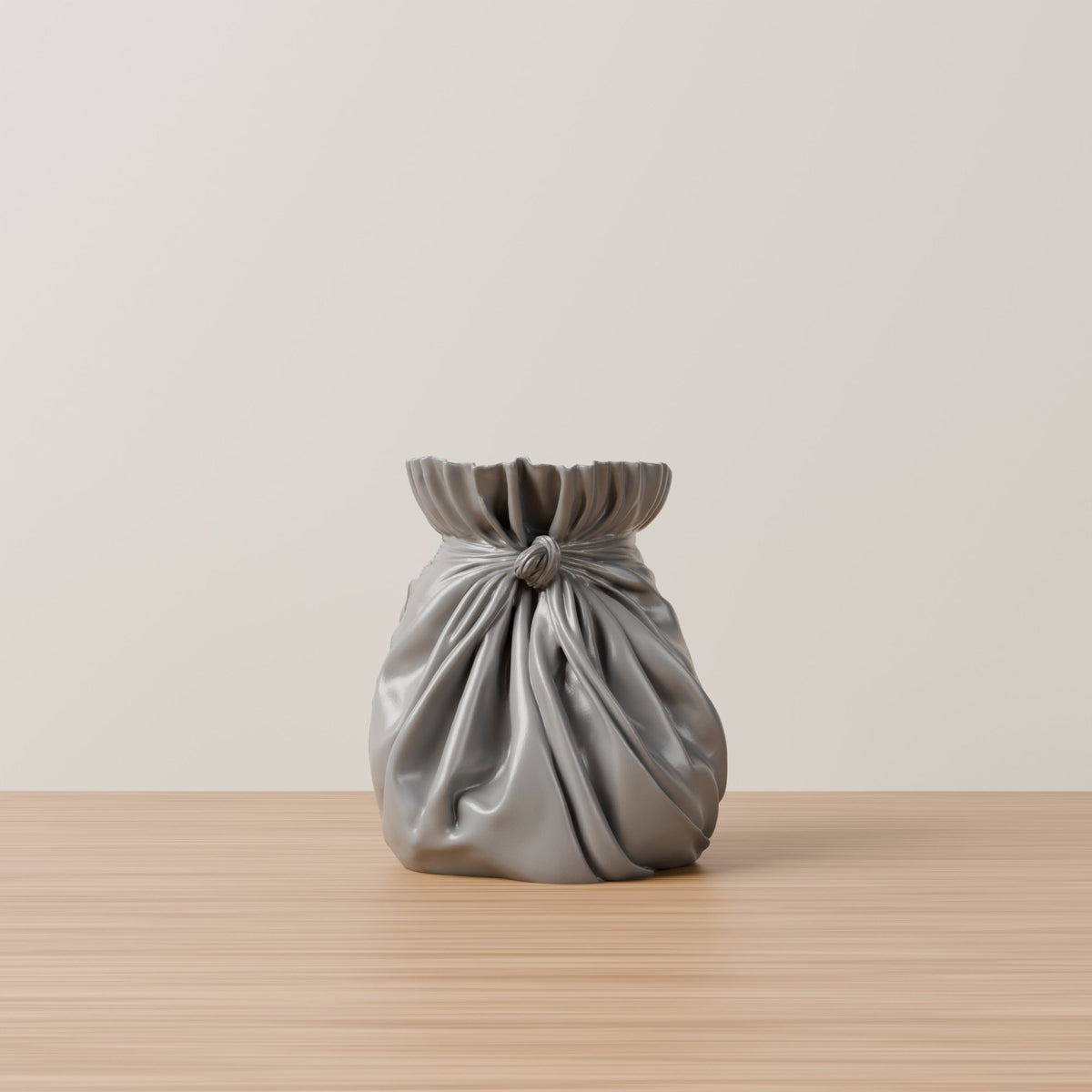 Fabric Pouch Vase – Gathered Knot Bag Flower Vase - Northern Foundry
