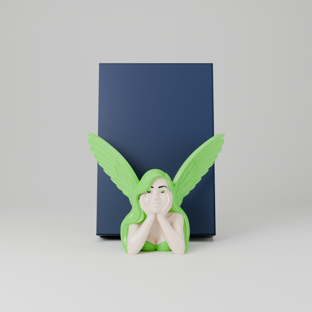 Fairy tale keeper book display with book book stand spring green front view