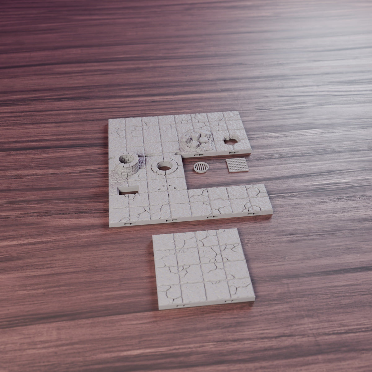 Floor Variety Pack – Ruined, Drain & Grate Tiles (Dragonlock 28mm) - Northern Foundry
