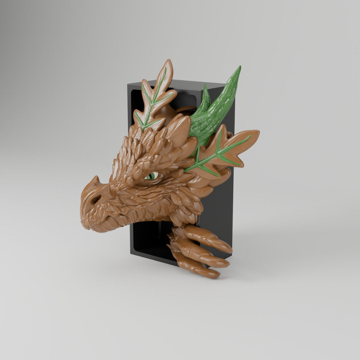 Forest Dragon Book Nook – Woodland Dragon Head or Tail Bursting from Your Bookshelf - Northern Foundry