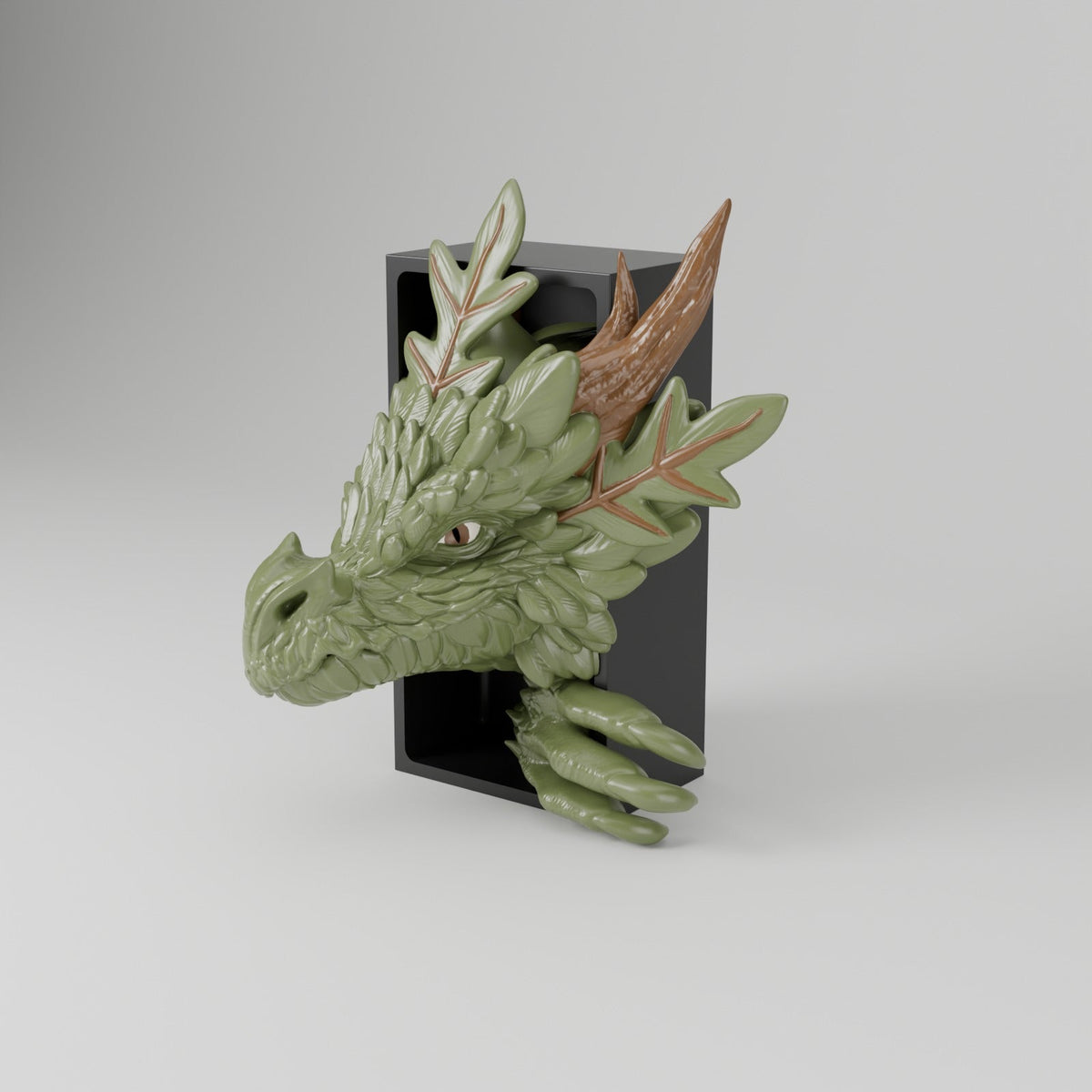Forest Dragon Book Nook – Woodland Dragon Head or Tail Bursting from Your Bookshelf - Northern Foundry