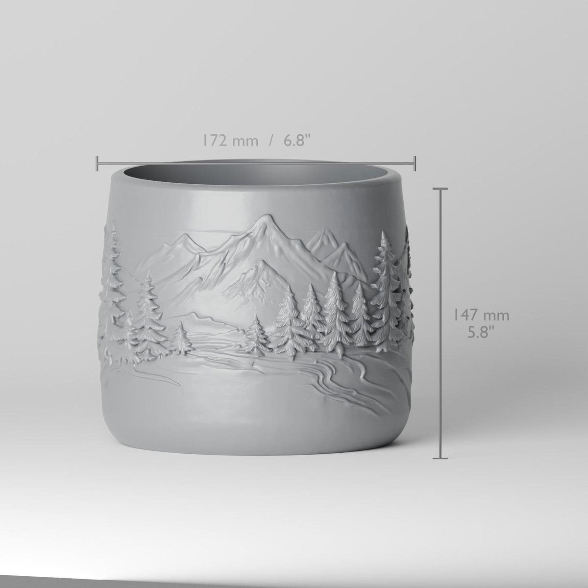 Forest Mountain Pot – Pine Forest Relief Planter - Northern Foundry