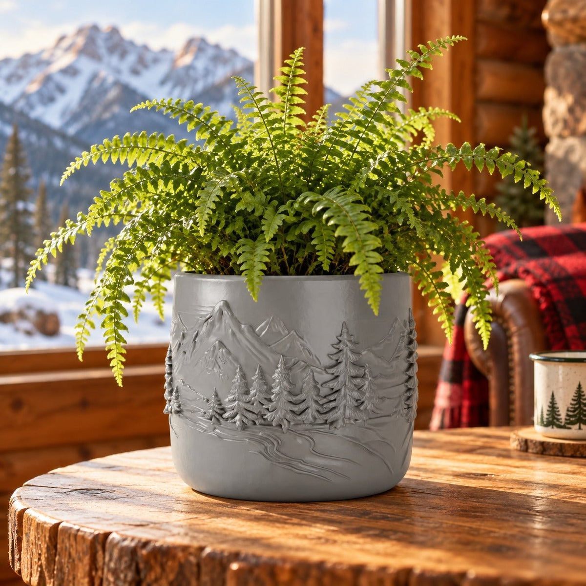 Forest Mountain Pot – Pine Forest Relief Planter - Northern Foundry