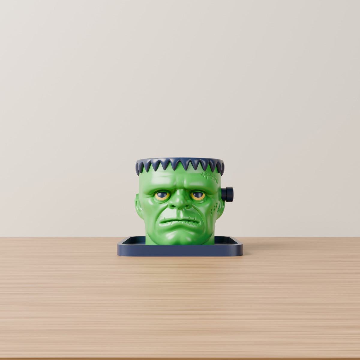 Frankenstein Head Planter with Tray – Monster Halloween Plant Pot - Northern Foundry