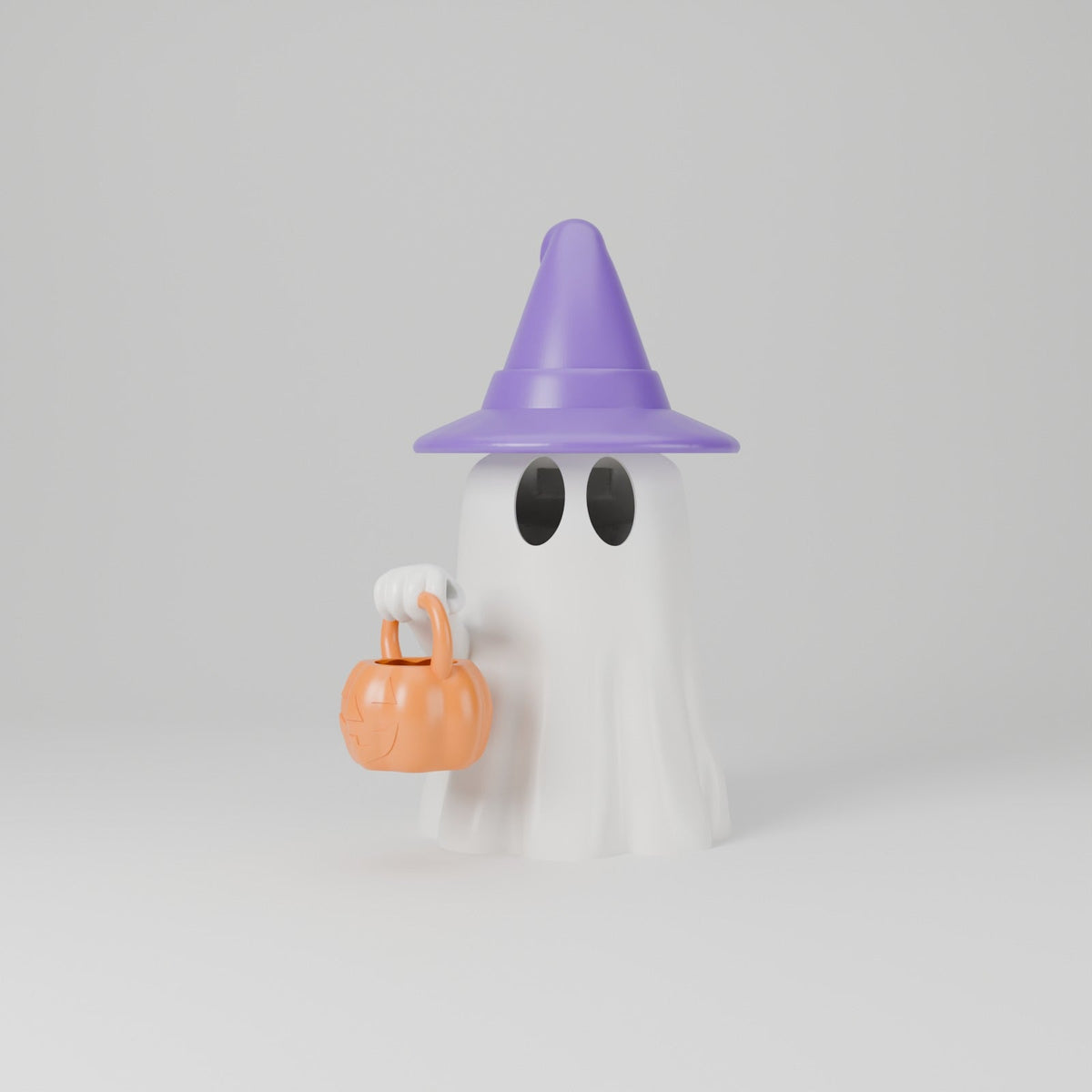 Ghost Lamp with Hat – Cute Halloween Ghost Tealight Holder with Pumpkin Bucket - Northern Foundry