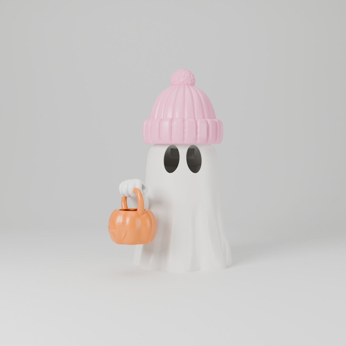 Ghost Lamp with Hat – Cute Halloween Ghost Tealight Holder with Pumpkin Bucket - Northern Foundry