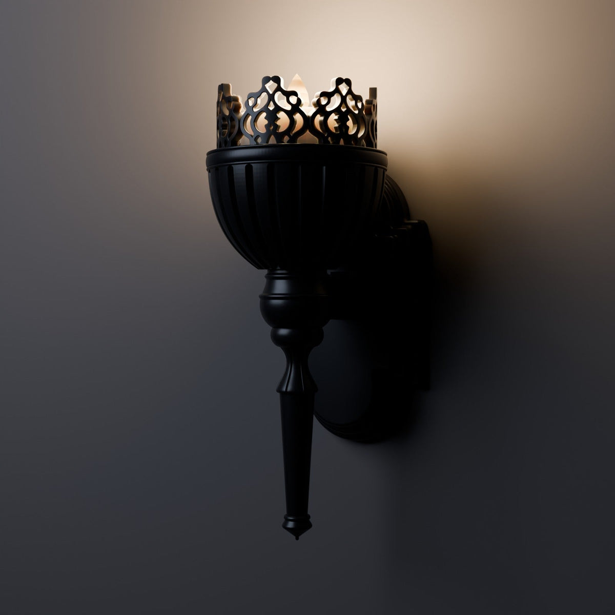 Gothic Crown Candle Holder – Tabletop or Wall Sconce for LED Tealights - Northern Foundry