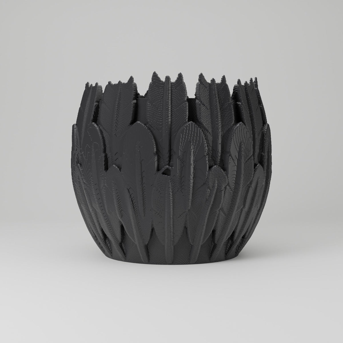 Gothic Feather Planter – Layered Feather Flower Pot - Northern Foundry
