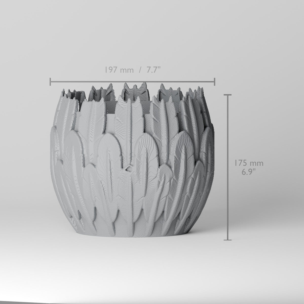 Gothic Feather Planter – Layered Feather Flower Pot - Northern Foundry
