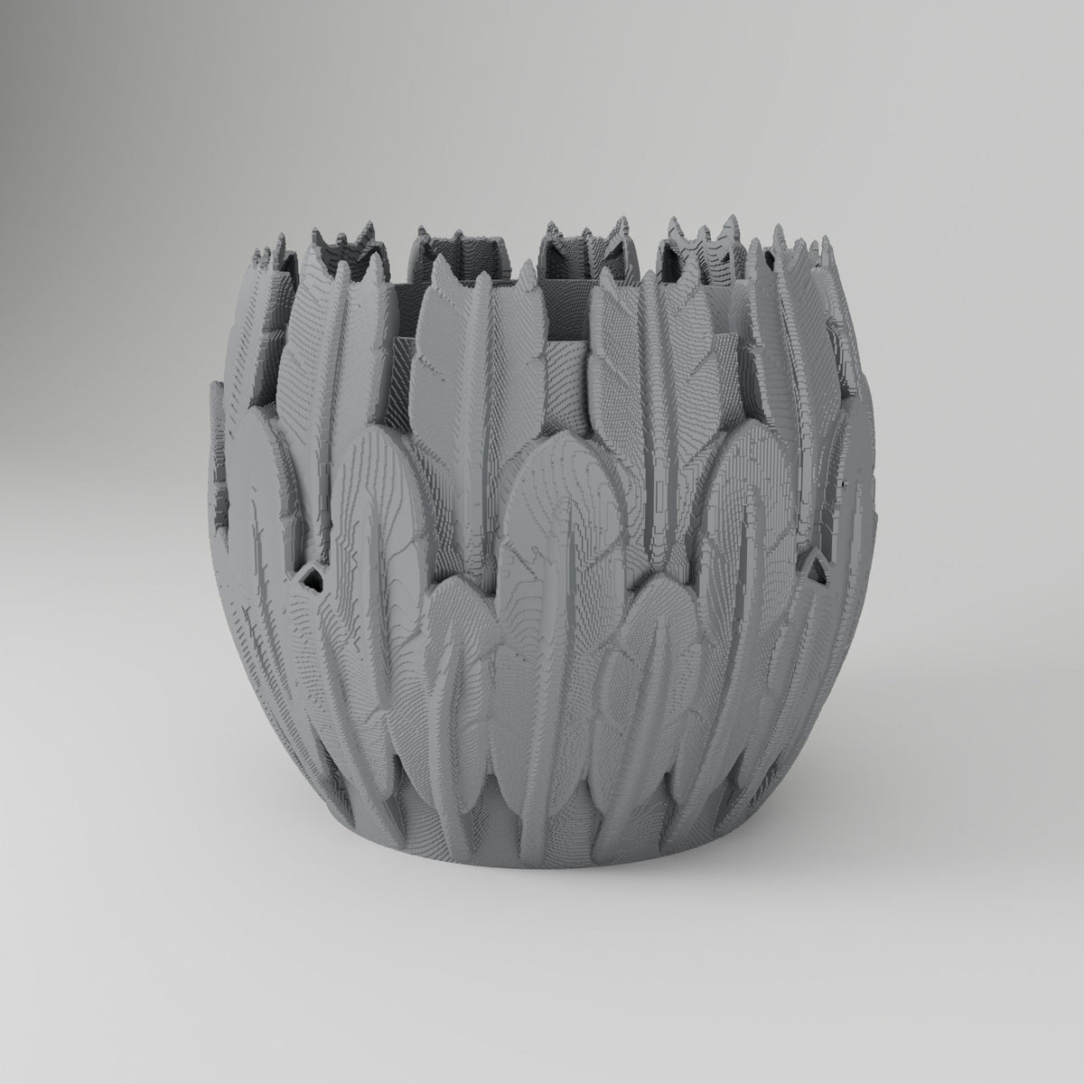 Gothic Feather Planter – Layered Feather Flower Pot - Northern Foundry