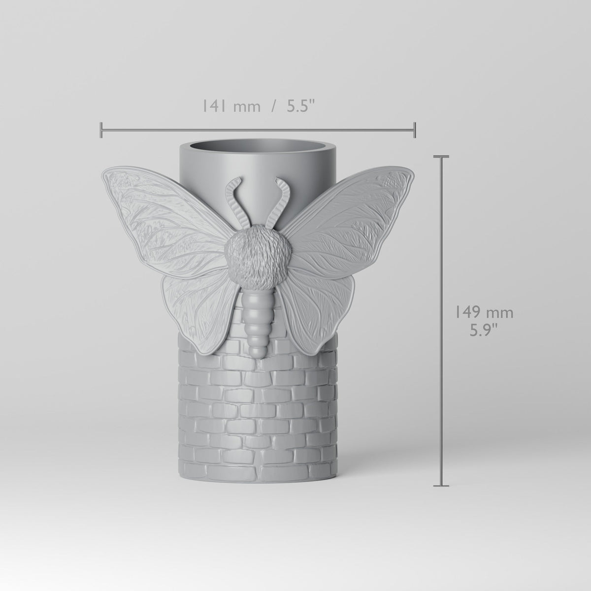 Gothic Moth Brick Vase – Modern Sculptural Vase - Northern Foundry