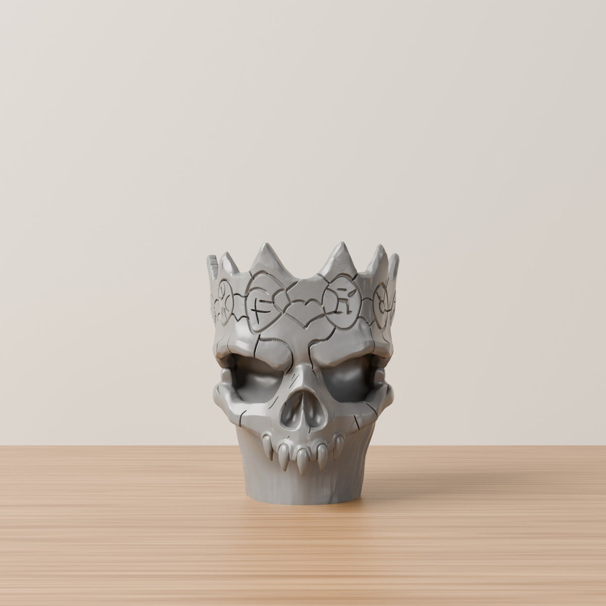 Gothic Skull Crown Vase – Carved Skull Planter Vase - Northern Foundry