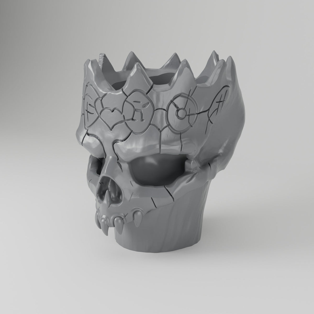 Gothic Skull Crown Vase – Carved Skull Planter Vase - Northern Foundry