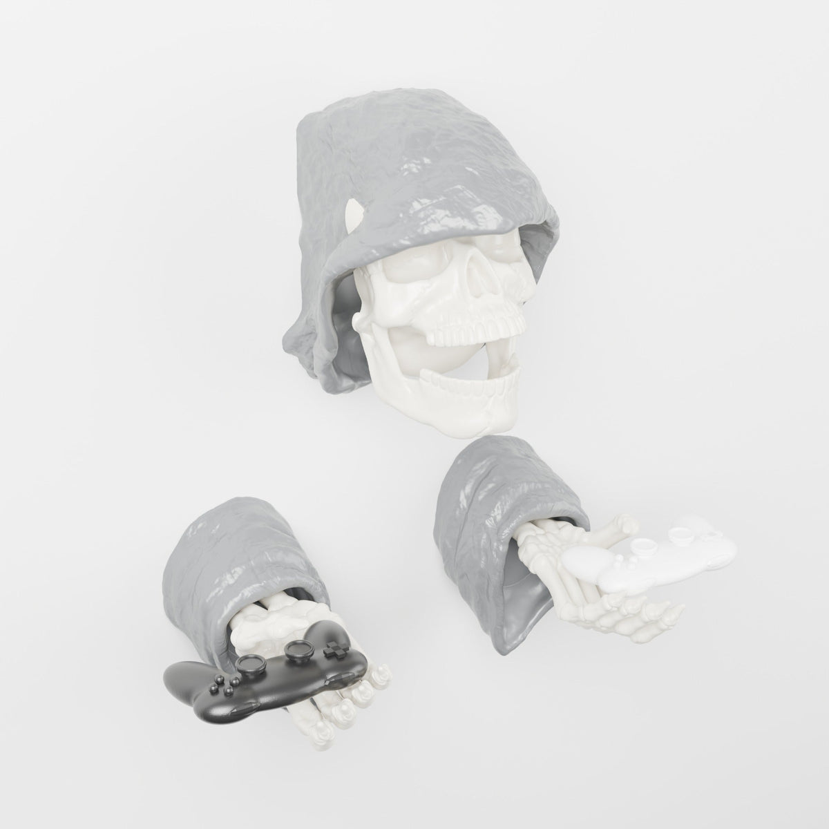 Grim Reaper Wall Mount with Skeleton Hands – Headset & Controller Holder - Northern Foundry
