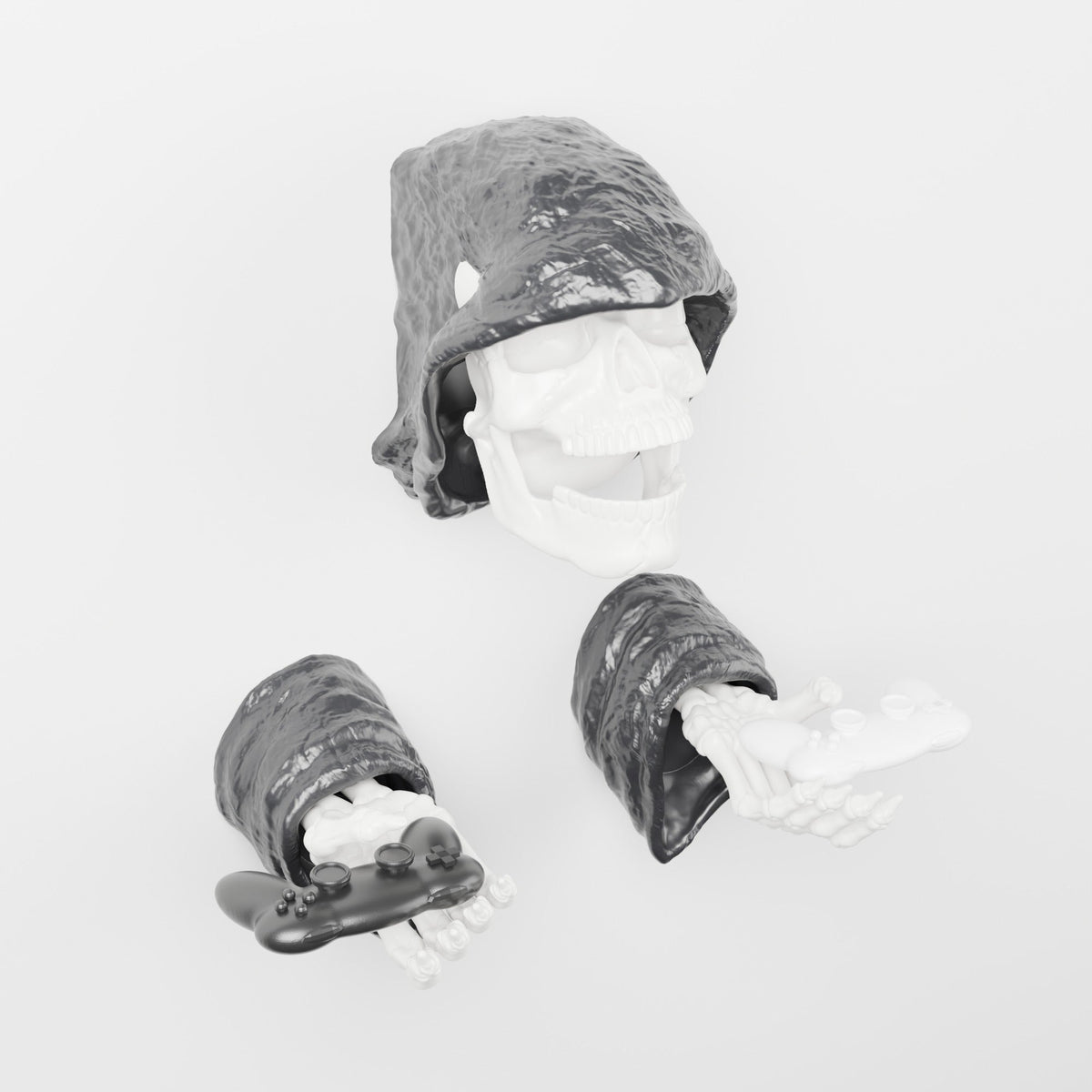 Grim Reaper Wall Mount with Skeleton Hands – Headset & Controller Holder - Northern Foundry