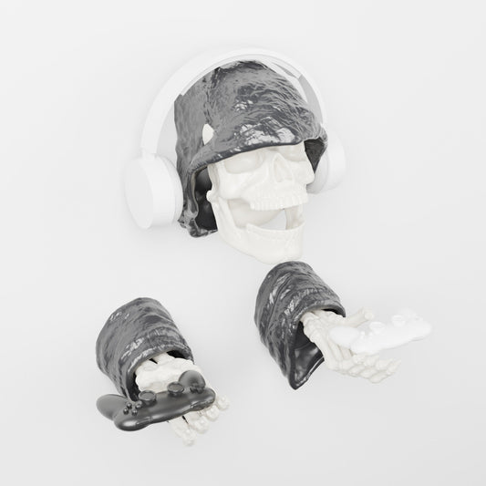 Grim Reaper Wall Mount with Skeleton Hands – Headset & Controller Holder - Northern Foundry