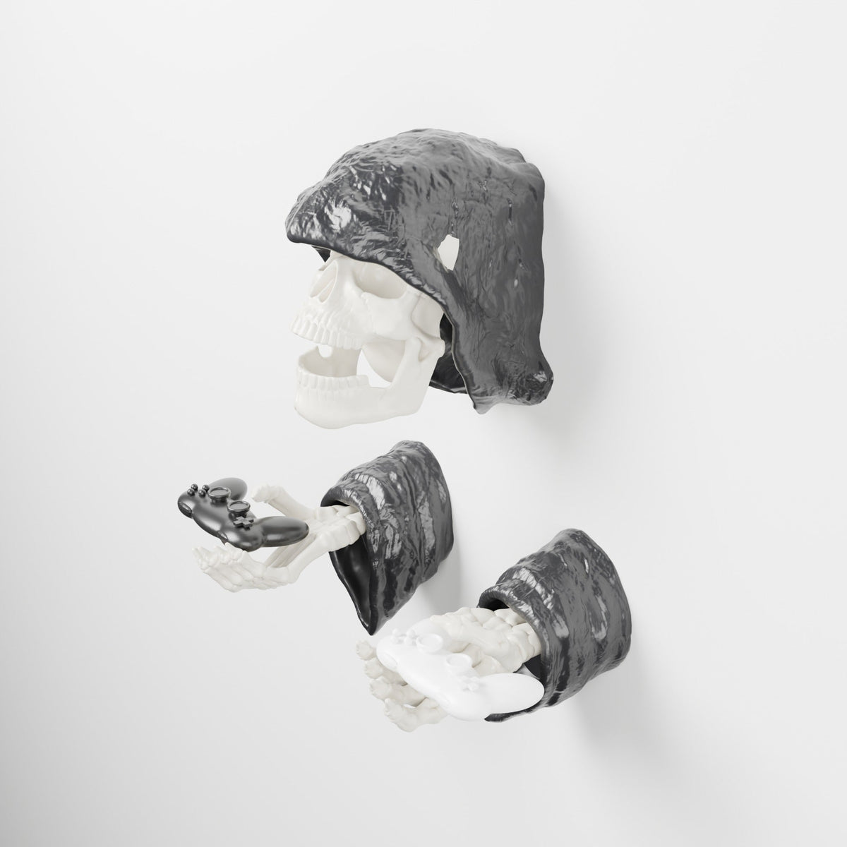 Grim Reaper Wall Mount with Skeleton Hands – Headset & Controller Holder - Northern Foundry