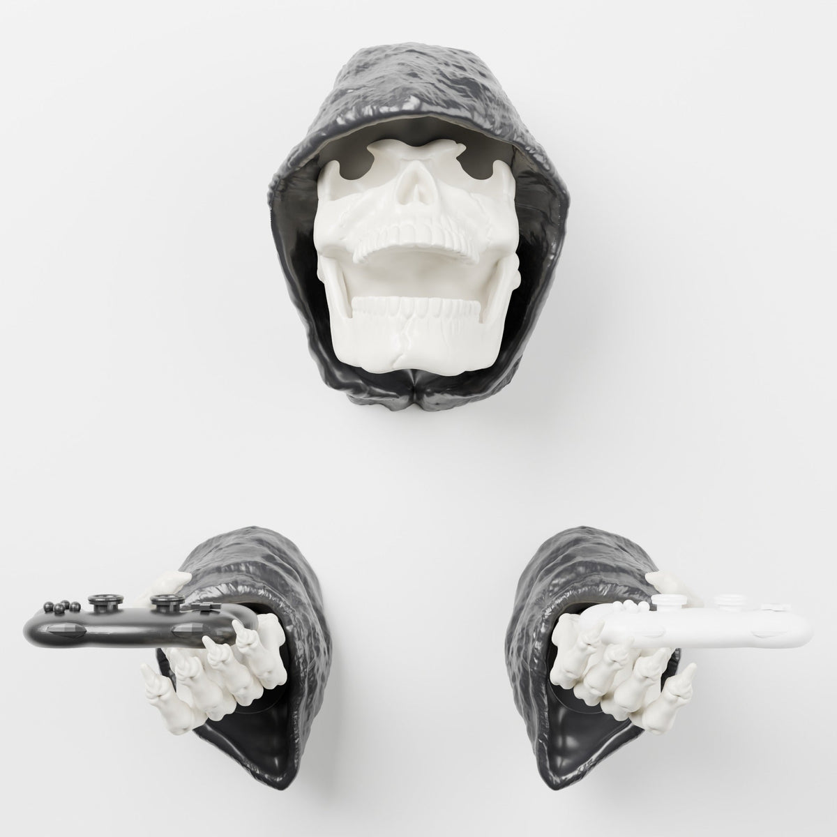 Grim Reaper Wall Mount with Skeleton Hands – Headset & Controller Holder - Northern Foundry