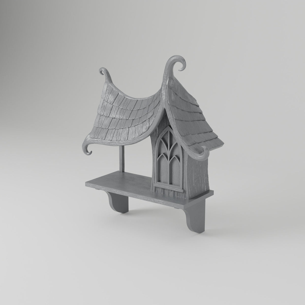 Haunted House Wall Shelf – Gothic Halloween Display Shelf - Northern Foundry
