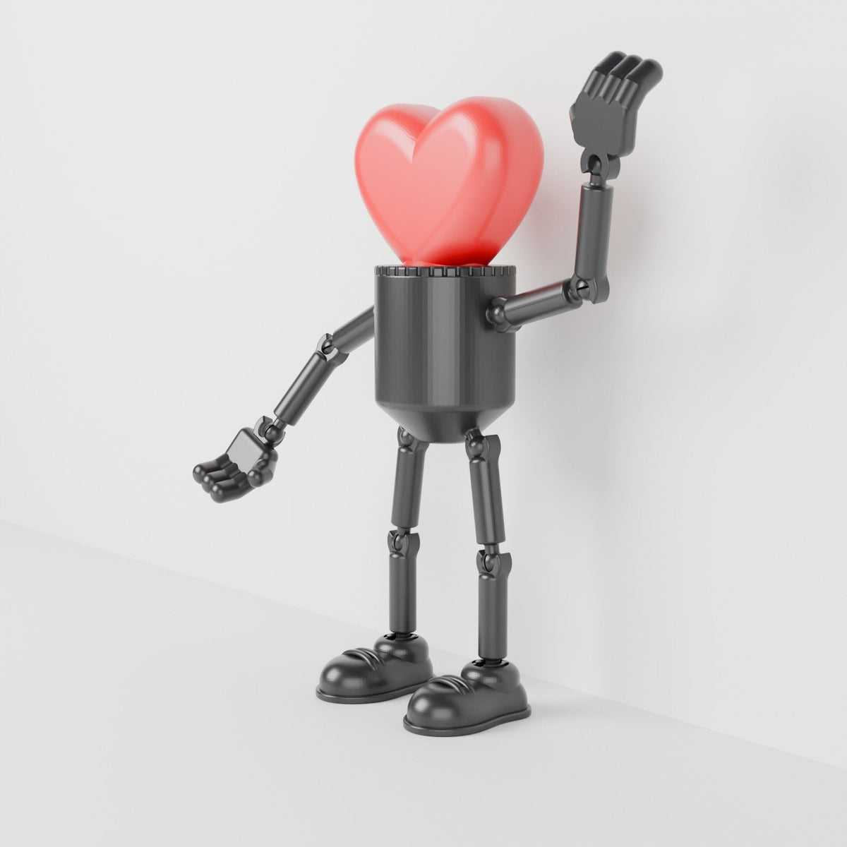 Heart Bulb Buddy Lamp – Poseable Heart Robot LED Night Light for Valentine's Day - Northern Foundry