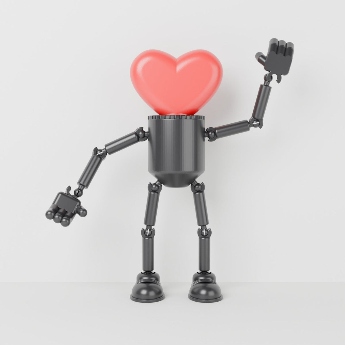 Heart Bulb Buddy Lamp – Poseable Heart Robot LED Night Light for Valentine's Day - Northern Foundry
