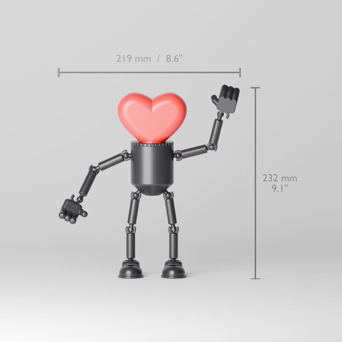 Heart Bulb Buddy Lamp – Poseable Heart Robot LED Night Light for Valentine's Day - Northern Foundry
