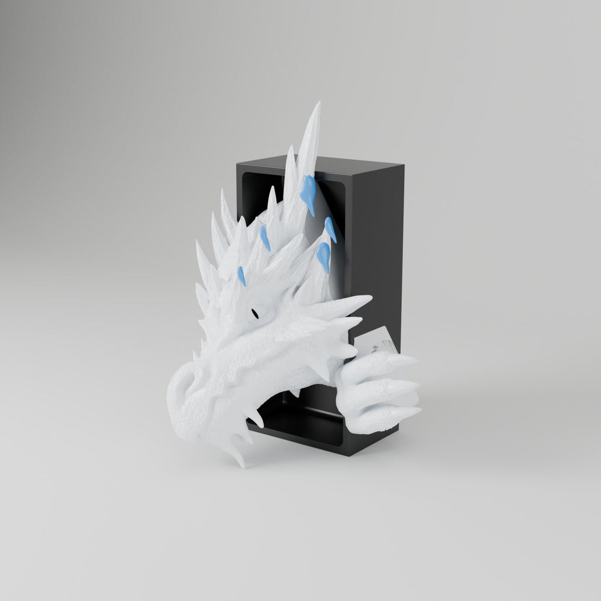 Ice Dragon Book Nook – Frost Dragon Head or Tail Bursting from Your Bookshelf - Northern Foundry