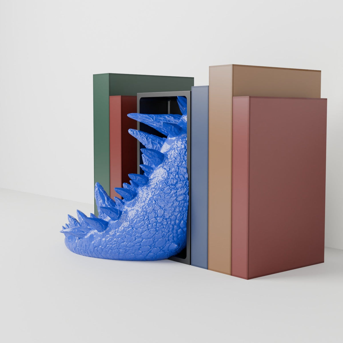 Ice Dragon Book Nook – Frost Dragon Head or Tail Bursting from Your Bookshelf - Northern Foundry