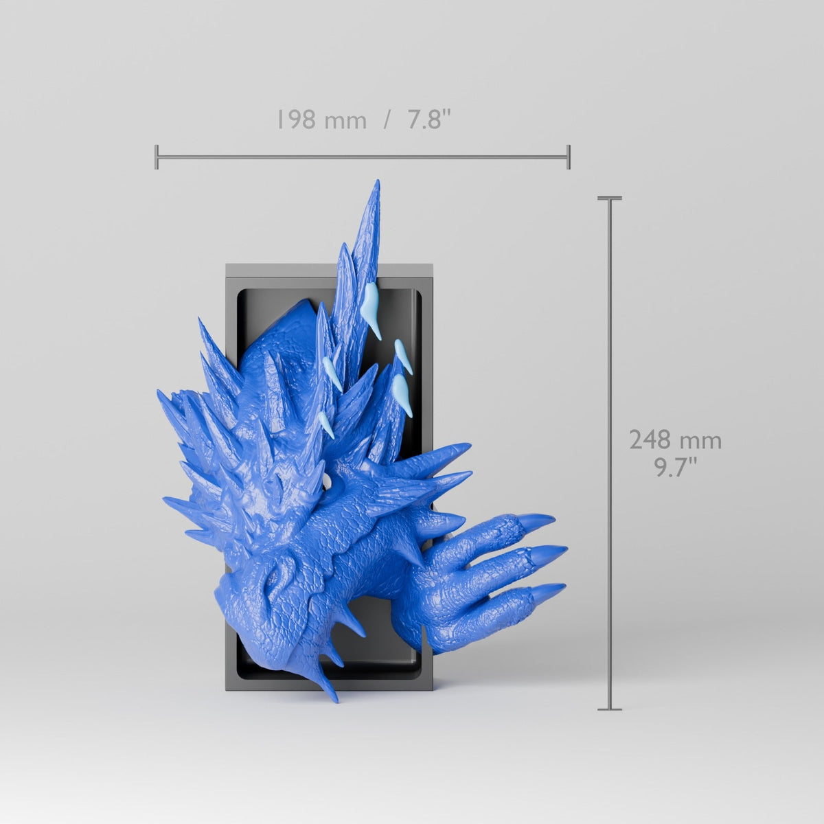 Ice Dragon Book Nook – Frost Dragon Head or Tail Bursting from Your Bookshelf - Northern Foundry