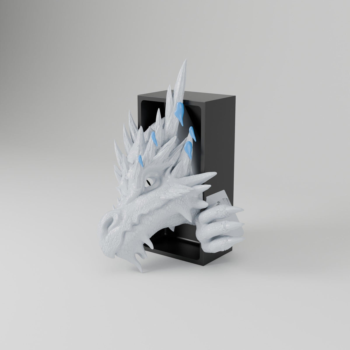 Ice Dragon Book Nook – Frost Dragon Head or Tail Bursting from Your Bookshelf - Northern Foundry