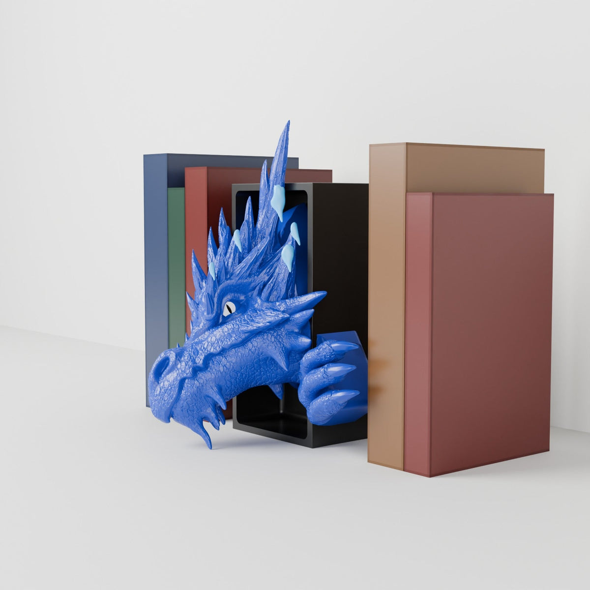 Ice Dragon Book Nook – Frost Dragon Head or Tail Bursting from Your Bookshelf - Northern Foundry