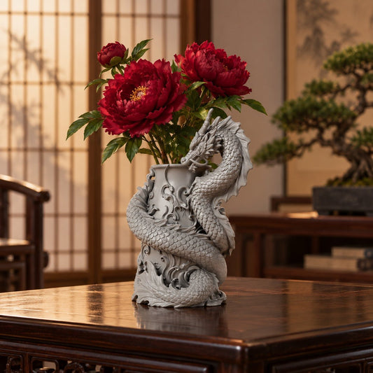 Imperial Dragon Sculpted Vase – Modern Sculptural Vase - Northern Foundry